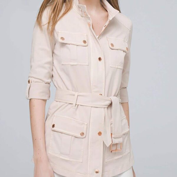 Rust Embellished Satin Stripe Top